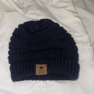 Super Star Toddler Black Knit Beanie - Cozy Winter Hat